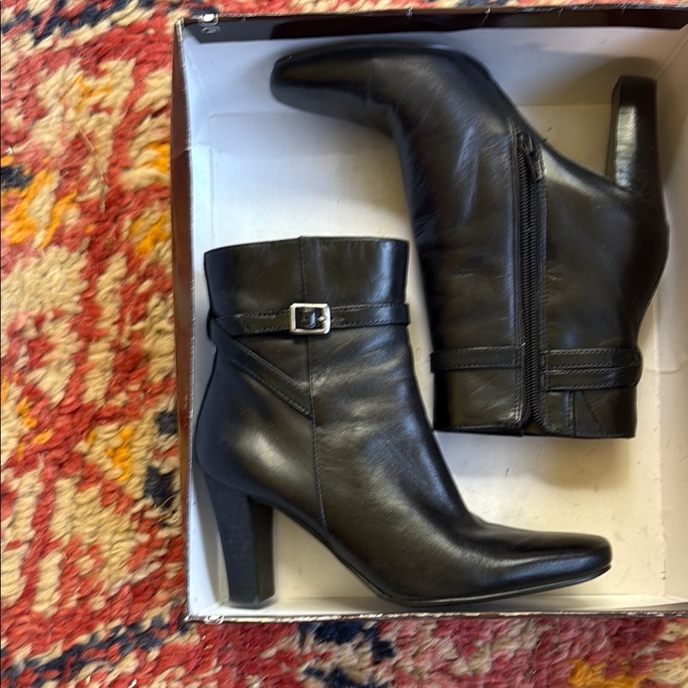 Elegant Black Leather Ankle Boots